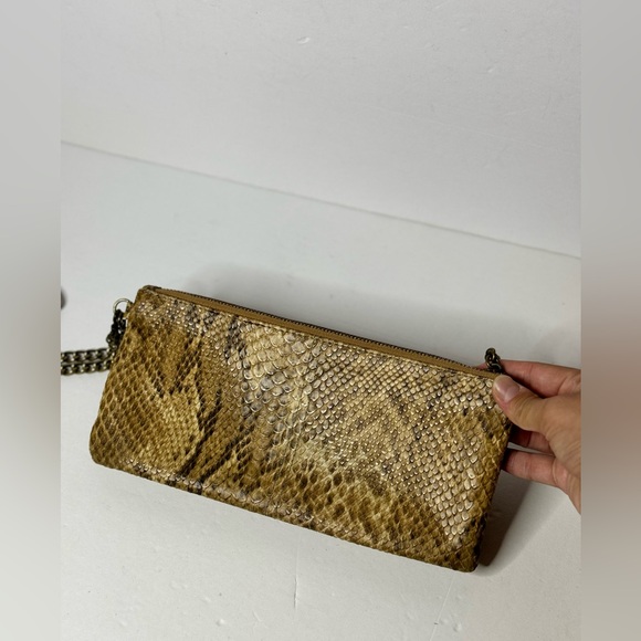 KATHY VAN ZEELAND Faux Snake Clutch Purse with Ornate Strap - Picture 10 of 12